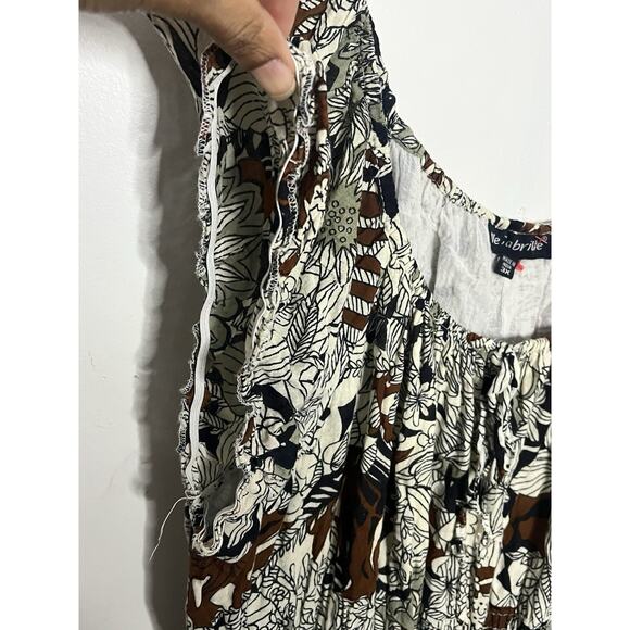 Mlle Gabrielle Floral Smocked Waist Elastic Sleeve Midi Dress Women’s Size 3X - Picture 6 of 11